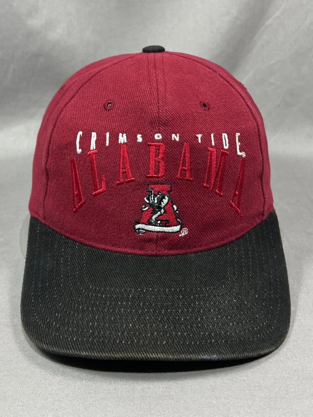 Vtg Alabama Crimson Roll Tide Twins Enterprise Strapback Hat Adjustable Mens 90s